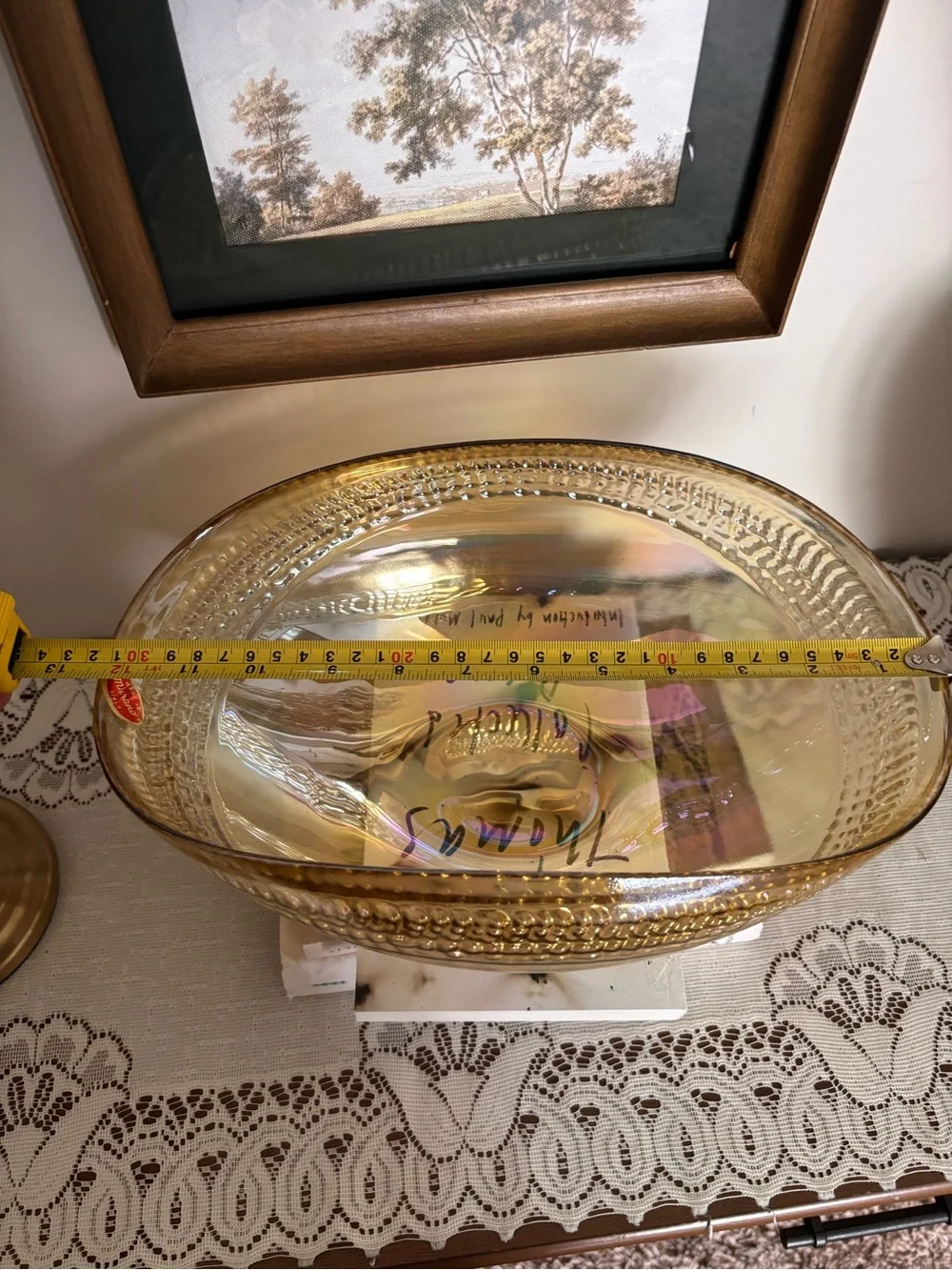 Vintage Murano Glass Bowl Made in Italy – Amber/Yellow Bullicante Art Glass